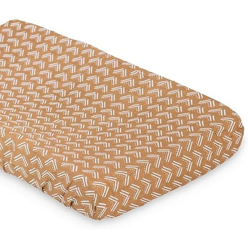 Lulujo Muslin Change Pad Cover - Fitted Changing Pad Cover for Boys and Girls -32"x17", 1 Pack (Mudcloth)