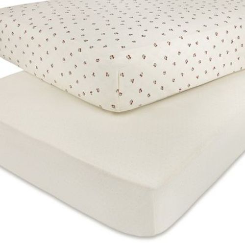 Aurora Fitted Sheet Set - 2 pk - 100% Jersey Knit Cotton - Cherry Printed