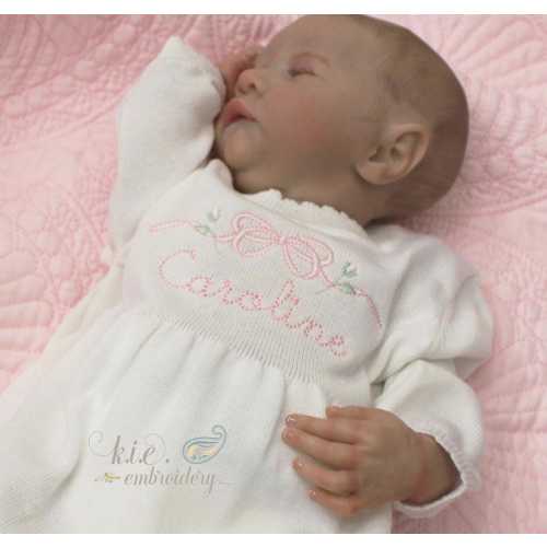 Monogrammed Knit Baby Gown: Embroidered Newborn Coming Home Outfit