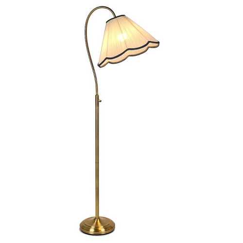 Gold Arch Floor Lamp with Pleated Linen Shade | Kirklands Home