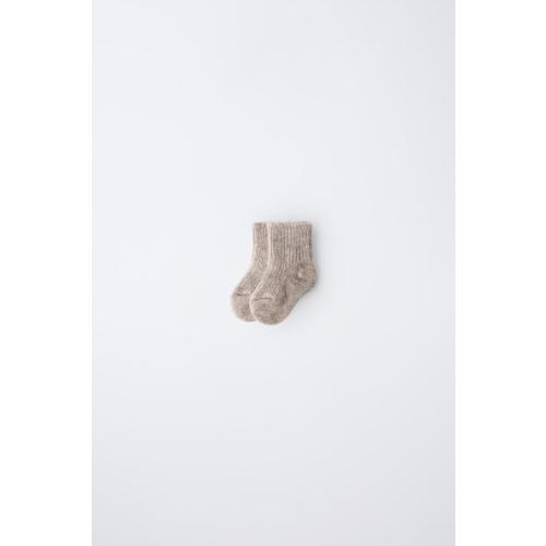 WOOL AND CASHMERE SOCKS - Tan marl | ZARA United States