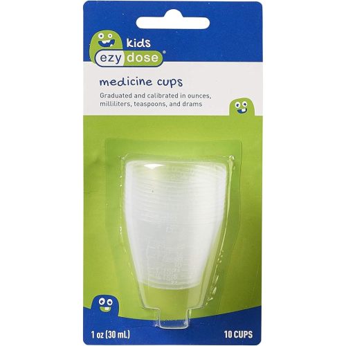 Ezy Dose Kids Medicine Cups for Liquid, Graduated Dispenser for Baby and Toddler, Easy Dosage Measurements, Reusable, 1 Oz Capacity, 10 Count, Made in the USA, BPA Free