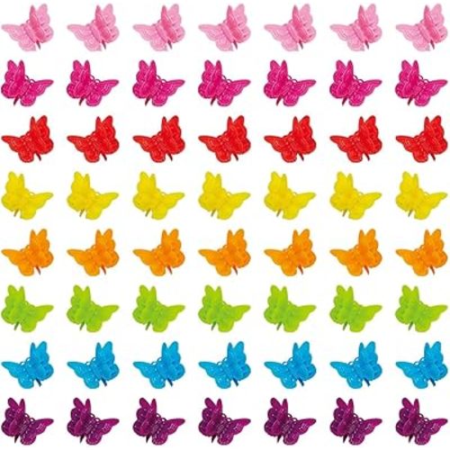 50 Packs Assorted Color Butterfly Hair Clips, Beautiful Mini Butterfly Hair Clips Hair Accessories for Women and Girls (50 pcs Random Colour)