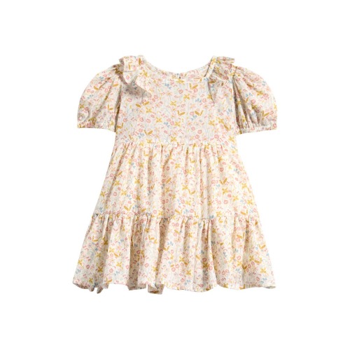Kids' Floral Tiered Organic Cotton Dress