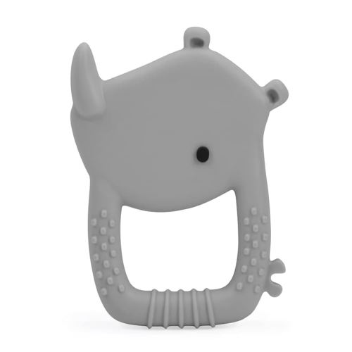 Loulou Lollipop Wild Silicone Baby Teether - Rhino Grey