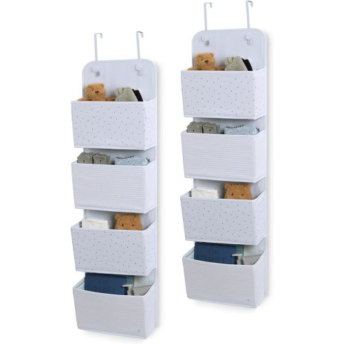 Delta Children GAP babyGap 2-Pack Over the Door Storage Organizer with 4 Pockets, Grey