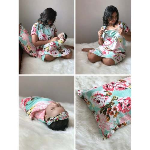 Must have hospital gown set with a matching pillow cover. Perfect baby shower gift. Get ready to receive tons of compliments.
        , Gown+ Boy set, Pink