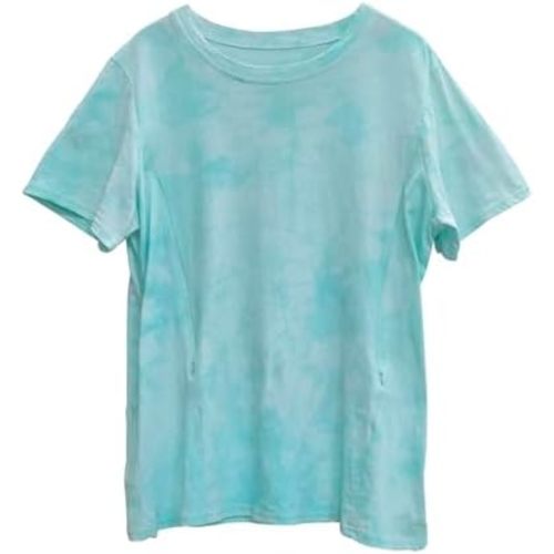 Women Maternity Zipper Tops Mama Zip Nursing Shirt for Breastfeeding Comfort Tie Dye Pregnancy Clothes Postpartum Tee
