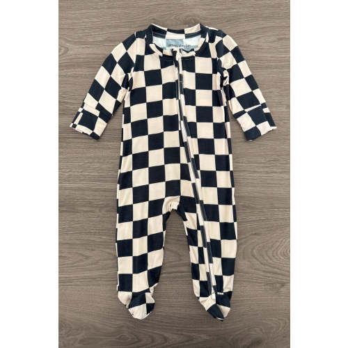 Bamboo Modern Checks Onesie | Baby Clothing – Sparkle In Pink