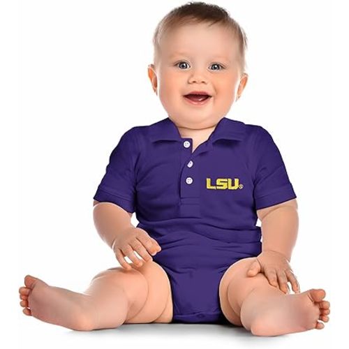 Little King NCAA Short Sleeve Polo Bodysuit Romper -0-3M 6M 12M 18M