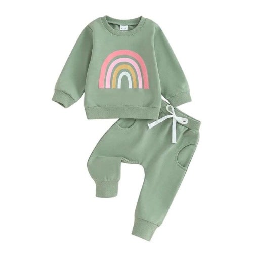 Little Girl Solid Rainbow 2-Piece Clothing Set – The Trendy Toddlers