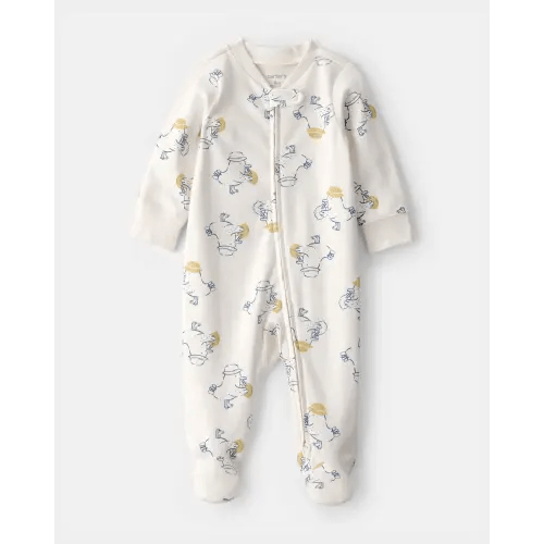 Baby Duck 2-Way Zip 100% Cotton Sleep & Play Pajama - Cream | Carter's