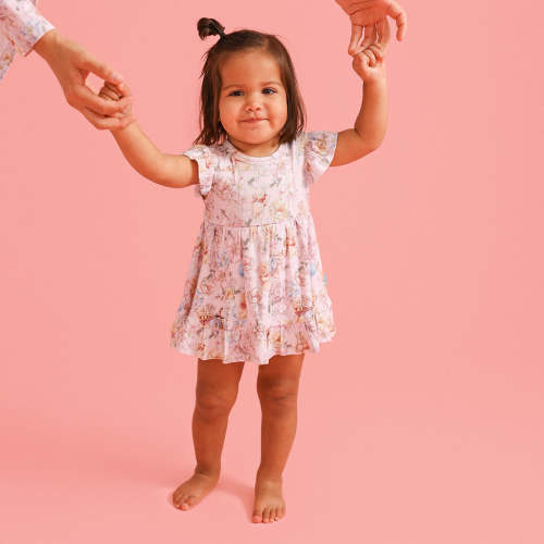 Disney Winnie the Pooh Pointelle Ruffled Bodysuit Dress