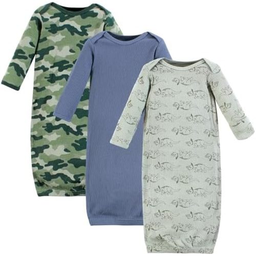 Hudson Baby Unisex Baby Thermal Gown 3pk