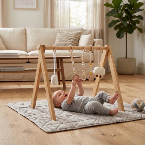 Lilac Wooden Baby Gym