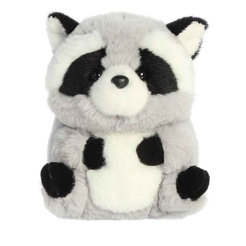 Aurora Mini Ripley Raccoon Rolly Pet Playful Stuffed Animal Gray 5"