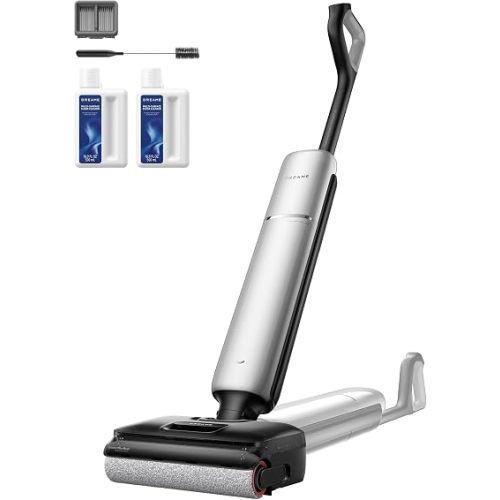 DREAME Aero Pro Wet Dry Vacuum Mop, Ultra-Slim with Hot Self-Cleaning/Self-Drying, 0 Hair Tangle Great for Pet Owner, Powerful Wet Dry Vacuum with 60min Runtime, Pick-up & Mop at The Same Time