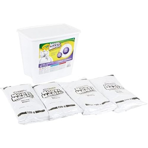 Crayola Model Magic White, 4‑Pack (8 oz Each), Air‑Dry Modeling Material for Kids, Soft Sculpting & Craft Clay Alternative, Reusable Art Material, Ages 3+