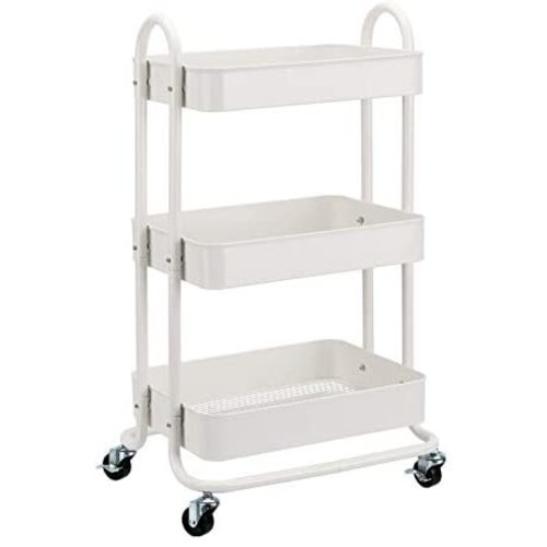 Amazon Basics 3-Tier Rolling Utility or Kitchen Cart - White
