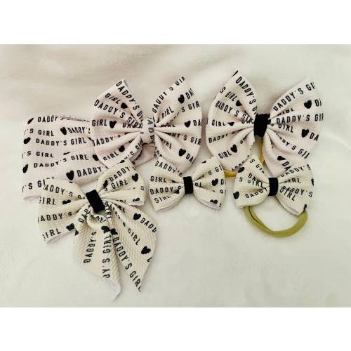 Daddy's Girl Newborn, Baby, Toddler Bow on Headwrap/Bow on Headband/Clip On Bow/Sailor Bow/Bow on Nylon/Father's Day Bow