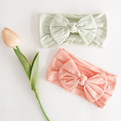 Jesries 22 PCS Baby Headbands Soft Nylon Hairbands with Bows Girls Hair Accessories for Newborn Infant Toddler Kids Handmade