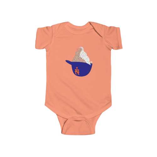 Unofficial New York Mets Ice Cream Cap Infant Bodysuit, Baby Shower Gift, NY Baseball Outfit, Newborn Clothes, Adorable Babywear