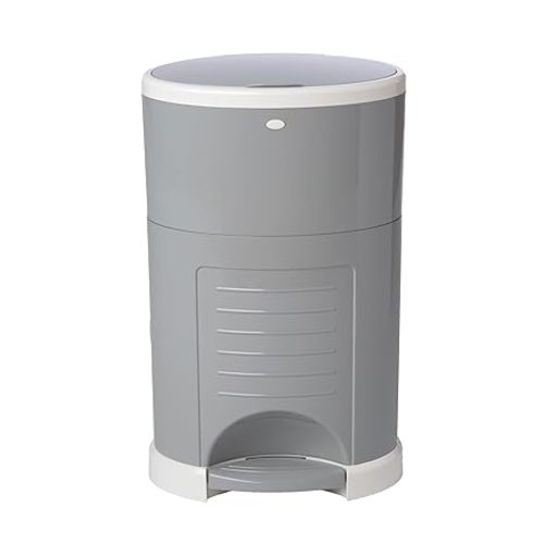 Diaper Dekor Plus Hands-Free Diaper Pail | Largest & Easiest to Use | Just Step–Drop–Done | Doesn’t Absorb Odors | Quick Bag Change | Great for Cloth Diapers | 70% Recycled Materials | EKO Gray