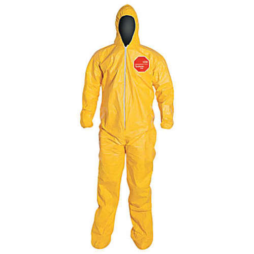 DuPont™ Tychem 2000 Tyvek® Coveralls With Attached Hood And Socks, Medium, Yellow, Pack Of 12