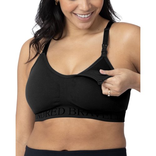 Kindred Bravely Sublime Nursing Sports Bras for Breastfeeding, Soft & Stretchy Maternity Bra (Black, 1X)