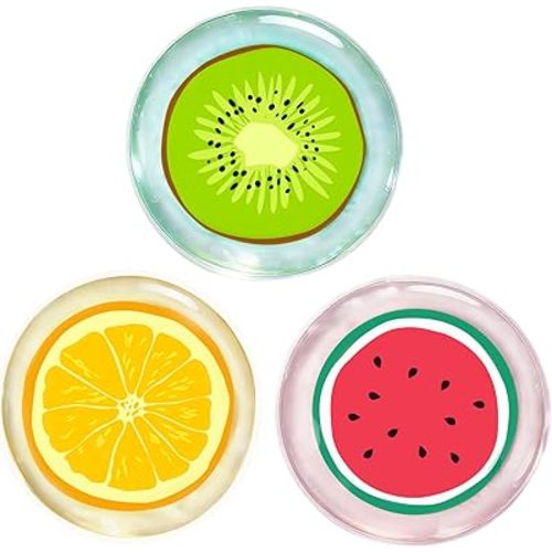 Hilph Kid Ice Packs, Reusable Boo Boo Ice Packs for Kids & Toddlers & Baby Injuries, Hot Cold Compress for Body Pain Relief, Bumps & Bruises, Toothache, Fever, 4.5 Inch, 3 Packs, Fruit