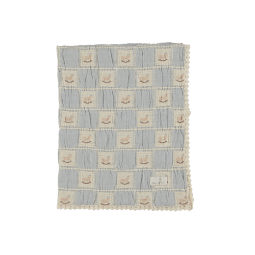 Blue Rocking Horse Patchwork Blanket