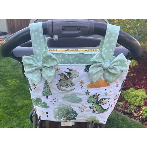 Stroller Caddy Dragon Nursery Accessory Diaper Bag baby Boy or Girl Newborn Shower Gift Crib Storage Pouch Shopping Cart Accessory