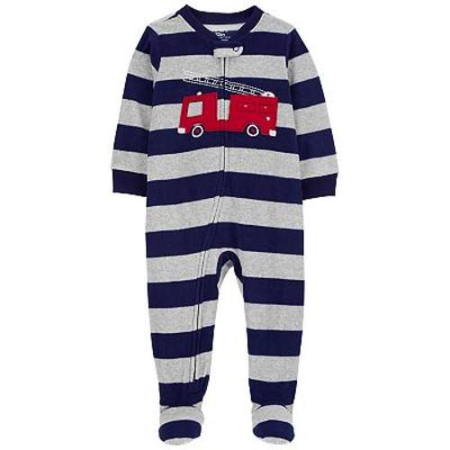 Toddler Boy Carter's 1-Piece Firetruck Fleece Footie Pajamas