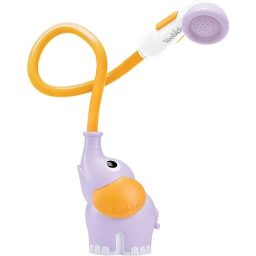 Yookidoo Baby Bath Shower Head - Elephant Water Pump with Trunk Spout Rinser - Control Water Flow from 2 Elephant Trunk Knobs for Maximum Fun in Tub or Sink for Newborn Babies