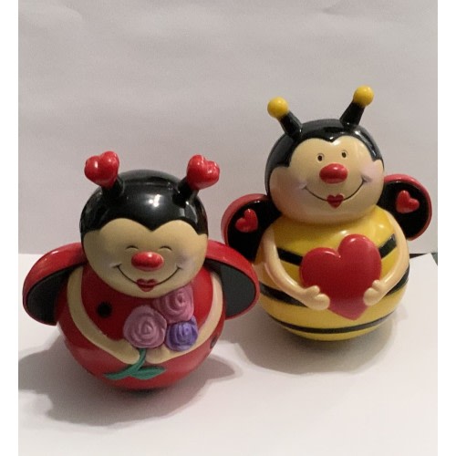 Singing Light Up Ladybug Weeble Wobble Like Set Of Toy Ladybug Bumble Bee