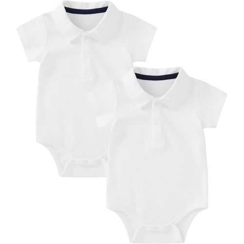 pureborn Baby Romper Bodysuits 2-Pack Unisex Soft Cotton One-Piece Outfit for Infant Boys Girls 0-24 Months