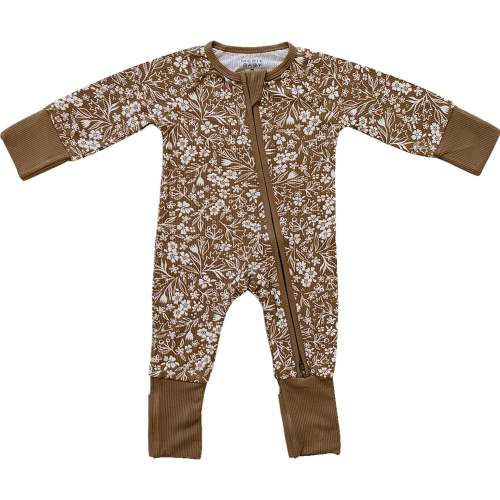 Mebie Baby Dark Green Daisy Bamboo Zipper
