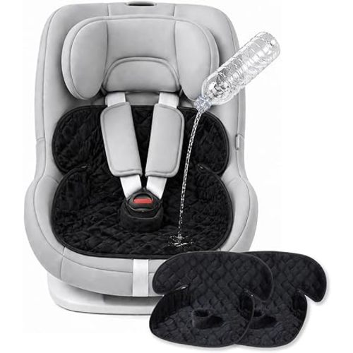 2-Pack Waterproof Piddle Pads, Potty Training Car Seat Protector & Reusable Liner – Non-Slip, Leak-Proof Cover for Car Seats, Strollers, High Chairs, Machine Washable (Black)