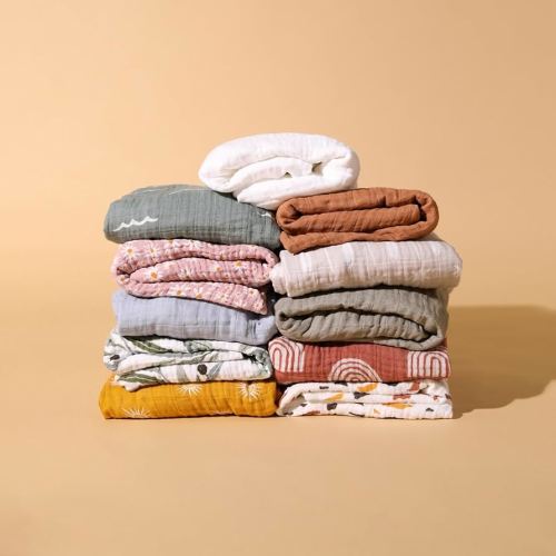 Babyletto 100% Organic Cotton All-Stages Midi Crib Sheet, GOTS-Certified, Fitted 360°, Ultra-Soft and Breathable Muslin - Burnt Sienna