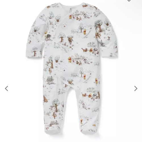 Baby Jet Ivory Toile Disney Winnie The Pooh Toile Baby Footed Wrap One-Piece by Janie and Jack