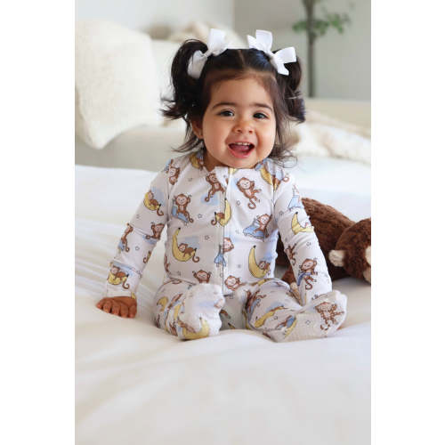 Monkey See, Monkey Snooze Zipper Footie
