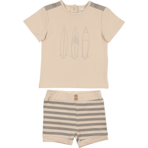 Kids' Island Stripe Top & Shorts Set, 18M