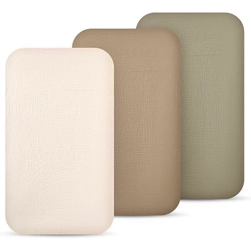 lulumoon Muslin Bassinet Sheets 3Pack: Fitted Most Bedside Sleeper Mattress