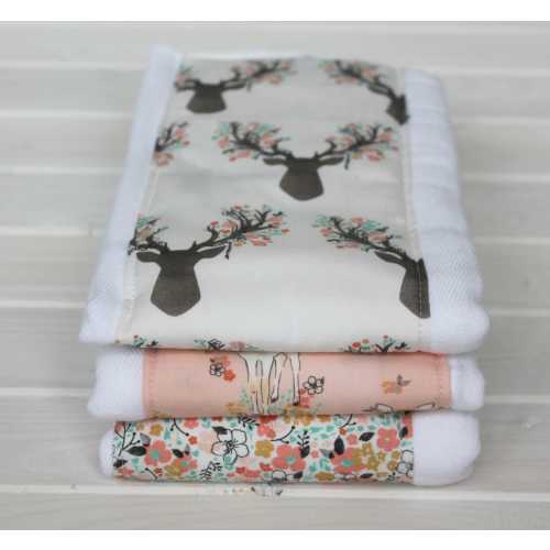 Baby burp cloth - Newborn baby girl burp cloth - newborn baby gift - Baby Shower gift - 3 pk burp cloths - Baby Gift - Cotton Burp Cloths