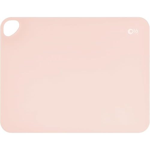 Olababy Fold N Go Silicone Placemat w Travel Case | Dishwasher Safe, BPA Free, Non-Slip, Waterproof | Mini Dining Mat for Infants, Babies, Toddlers and Kids (1, Coral)