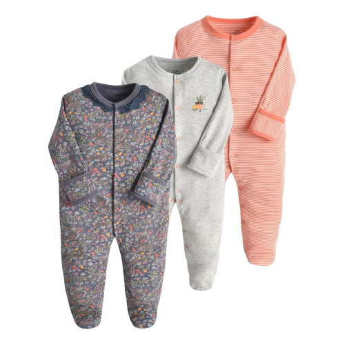 MEZZALL Baby Footie Pajama with Mitten Cuffs, Double Zipper Cotton clothes Sleeper Pjs, Footed Sleep Play