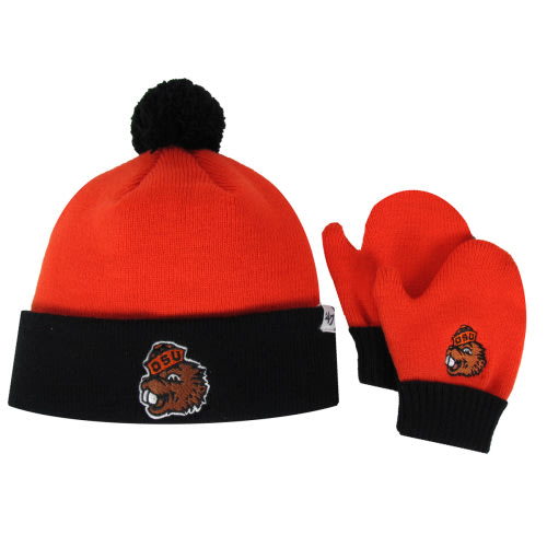 Infant and Toddler Benny Hat and Mittens - OSU Beaver Store