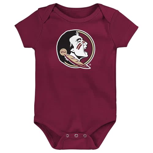 Outerstuff NCAA Officially Licensed Newborn & Infants 0-24 Months Primary Logo Creeper Bodysuit Romper