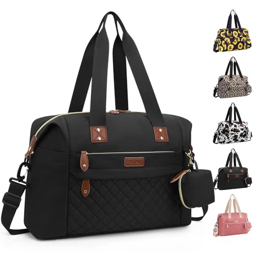 Diaper Bag Tote - Diaper Baby Bags with Pacifier Case, Shoulder Straps, Stroller Clips, Waterproof Large Mommy Maternity Travel Baby Bag for Mom and Dad, Medium, Black