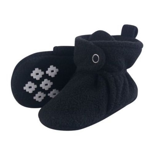 Little Treasure Baby and Toddler Cozy Fleece Booties, Black, 0-6 Months